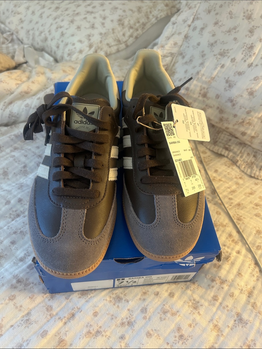 adidas Samba OG Men Sneakers — Brown with White Stripes